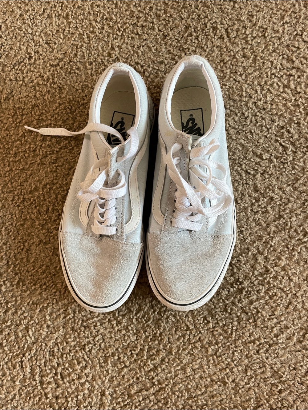 Vans Women's White Light Blue Old Skool Sneakers